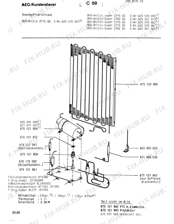 Взрыв-схема холодильника Aeg ARC2762 GS - Схема узла Freezer cooling system